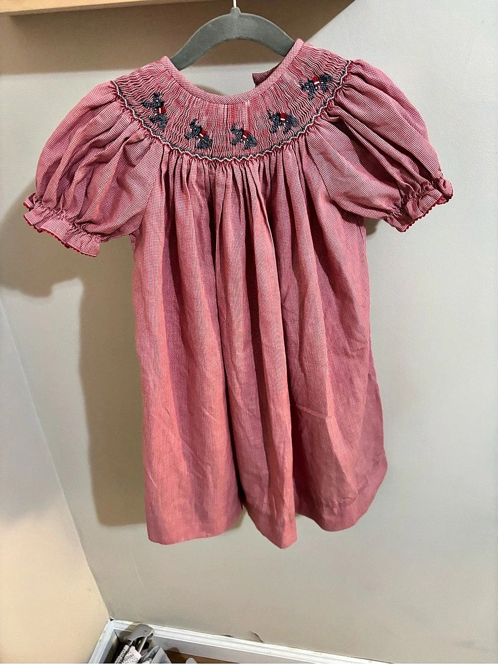 Amanda Remembered Girls Pink Gingham Smocked Dress
